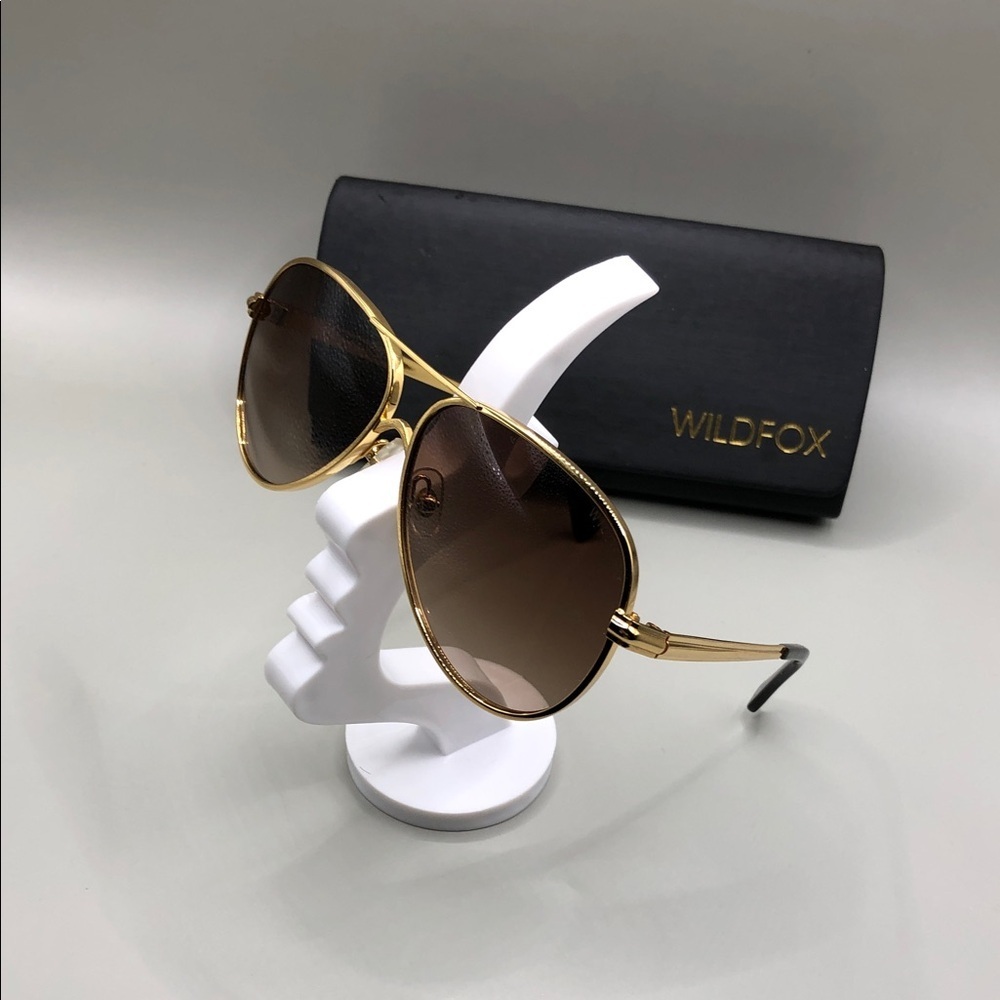 Wildfox Airfox 2 Gold Frame Aviator Sunglasses